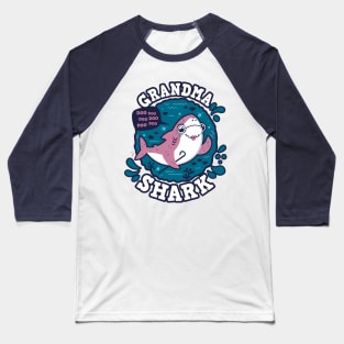 Grandma Shark (trace) Baseball T-Shirt